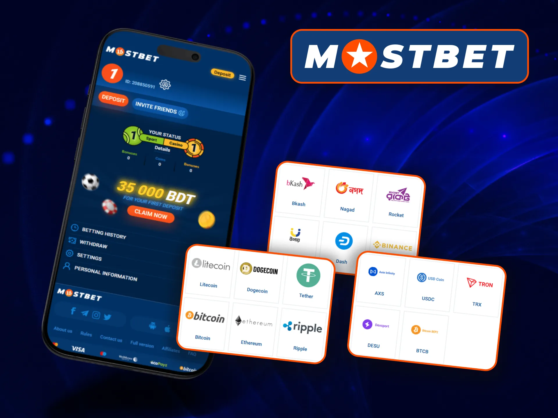 How to withdraw a winning using Mostbet application.