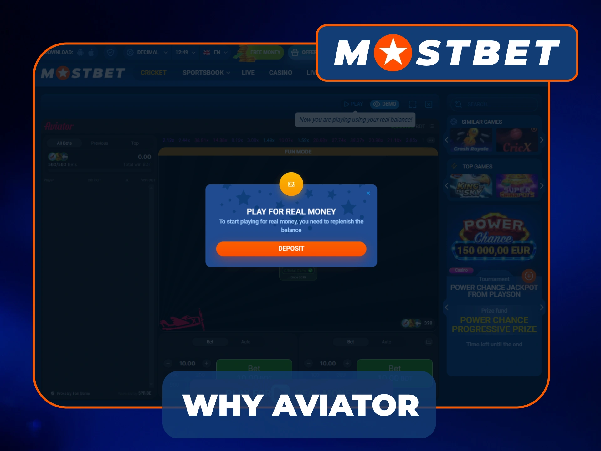 The advantages of playing Mostbet Aviator.