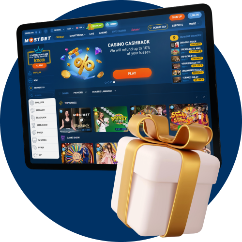 Mostbet offers weekly cash back for playing Crazy Time.
