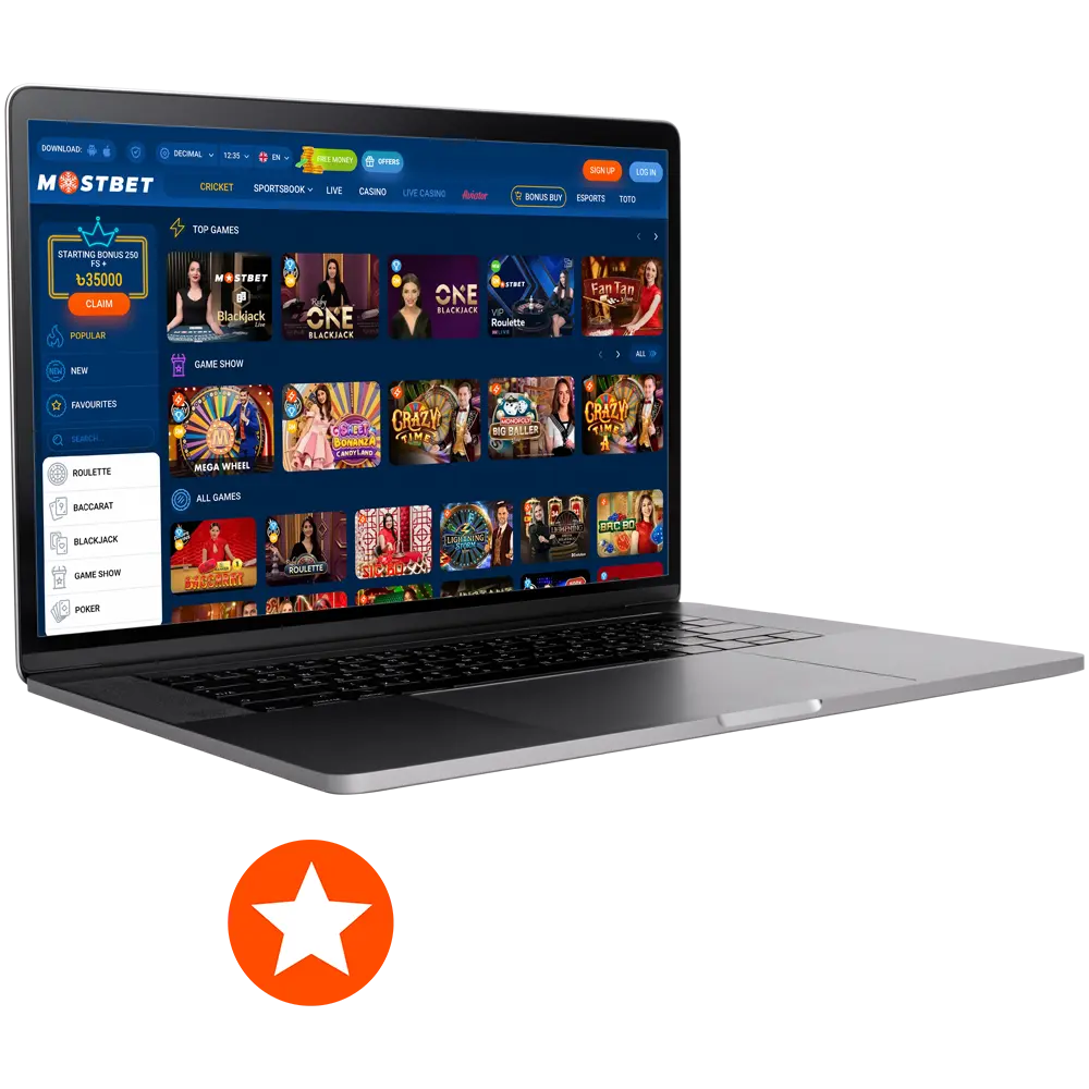 Try Mostbet Casino's dealer games.