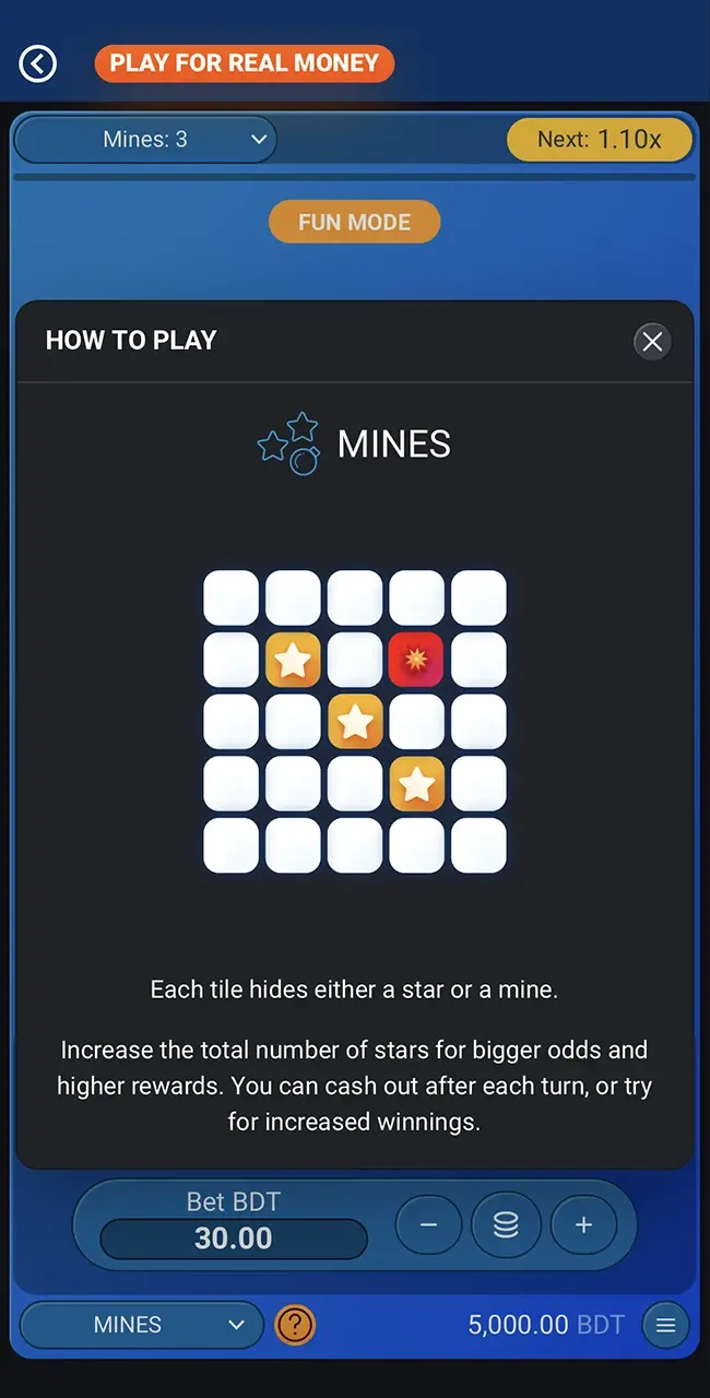 Explore the instructions for the Mines game from Mostbet Casino.